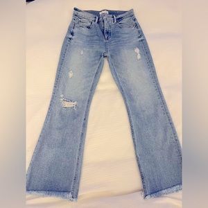 LOFT High Waist Flare Crop Jeans